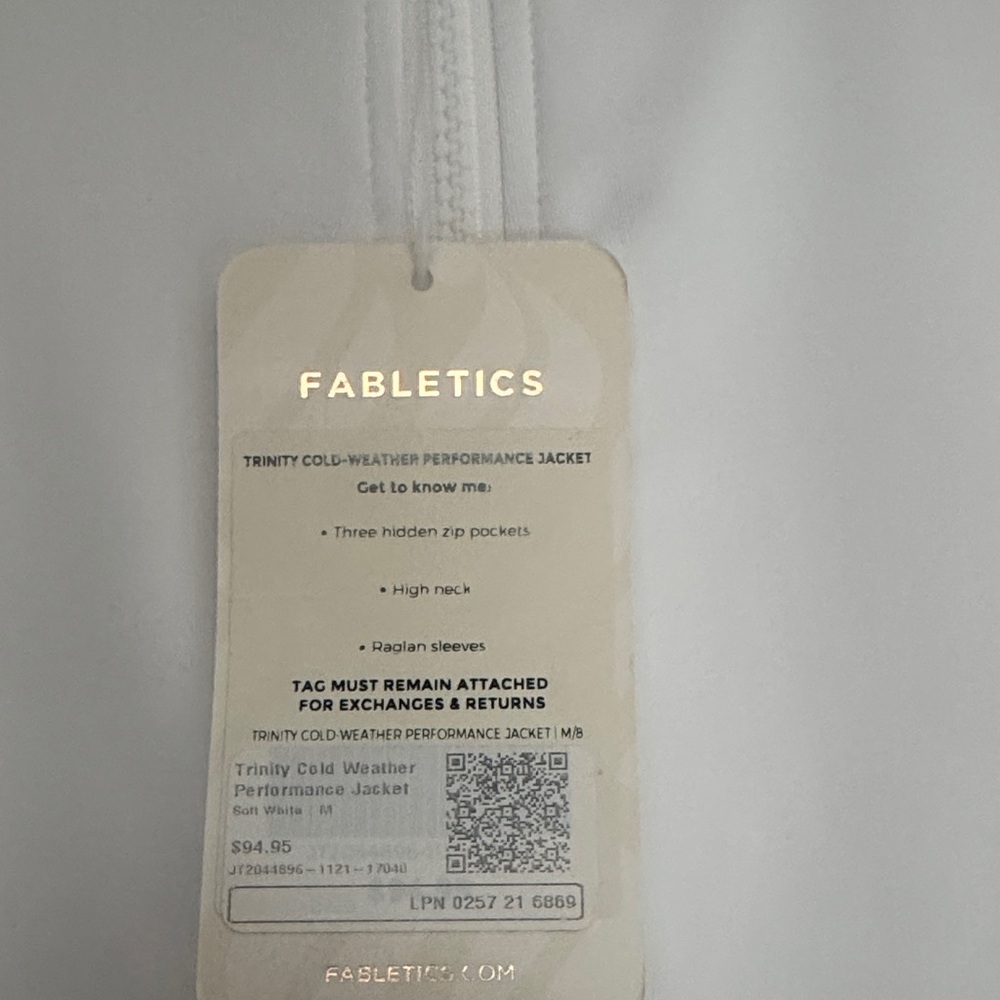 Fabletics Women's White Full‑Zip Bomber Jacket - Picture 2 of 3